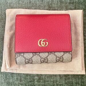 GUCCI Marmont Leather & Canvas Wallet